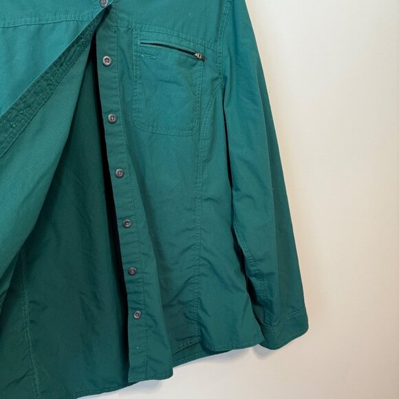 L.L.Bean Womens Green Button-Up Shirt L Regular Long Sleeve Polyester/Nylon - Picture 3 of 4